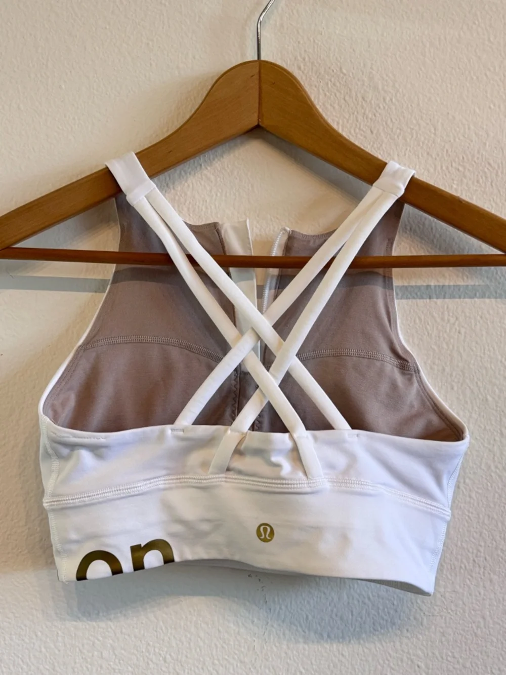 Lululemon Energy High-Neck Longline Sports Bra Special Edition White Spell Out